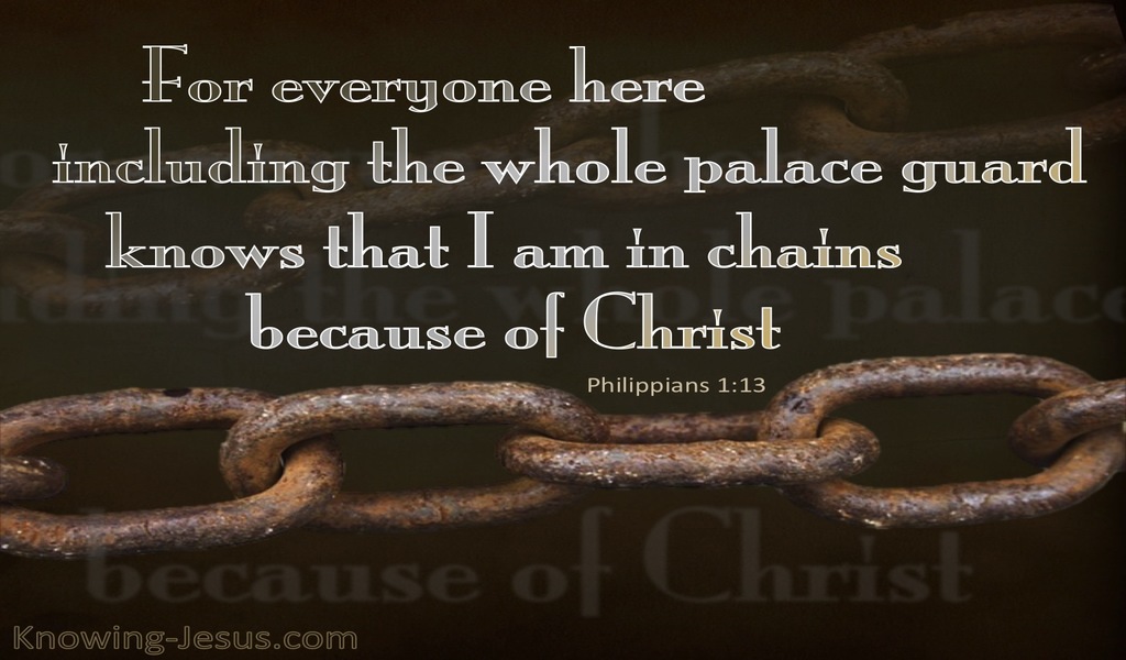 Philippians 1:13 In Chains For Christ (gray)